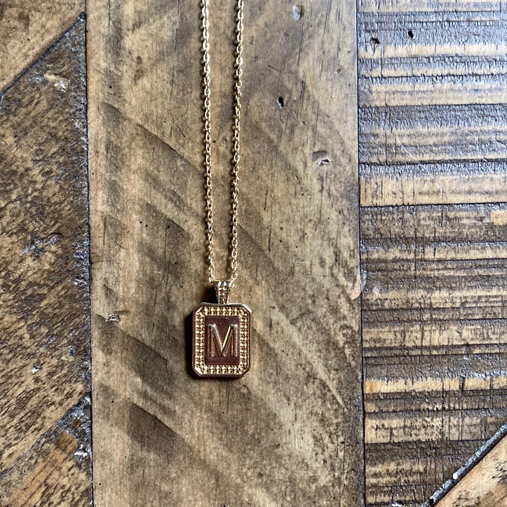 Initial M Gold Necklace